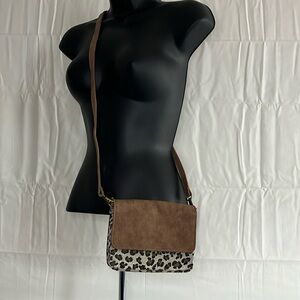 Marleylilly crossbody vegan faux leather and faux calf hair